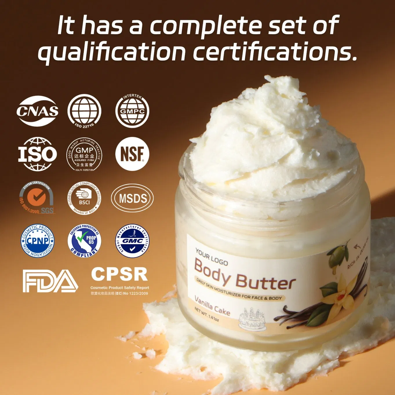 Premium Natural Vegan Friendly Hydrating Skincare Cream with Shea and Cocoa for Smooth Radiant Skin Body Butter