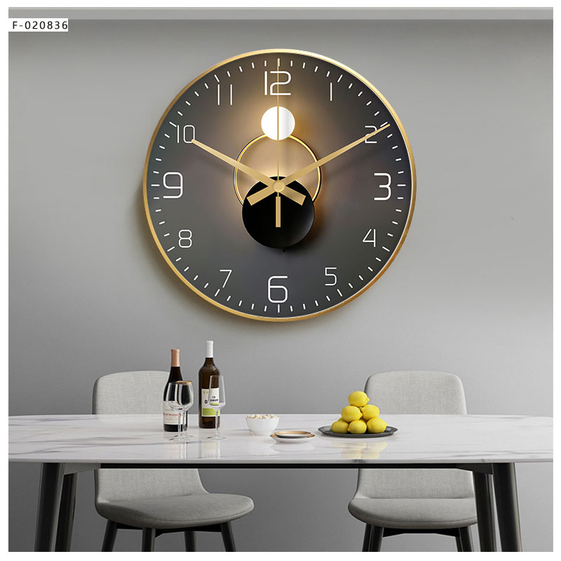 Cartoon Wall Painting Round Crystal Wall Clock Art Painting Clock