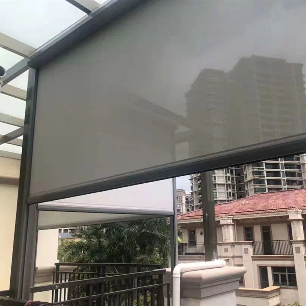 Motorized Outdoor Heavy Duty Zip Track Wind Proof Window Roller Blind