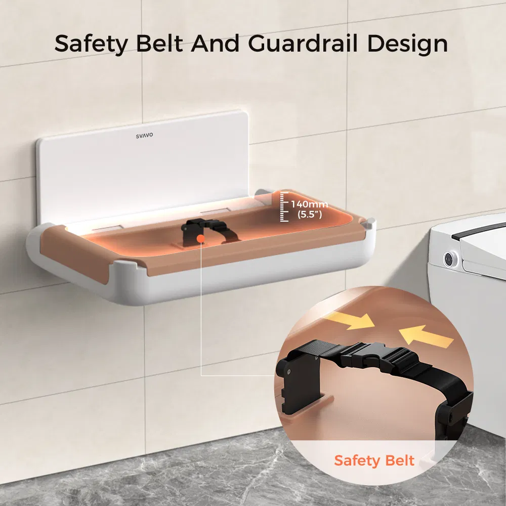 Commercial Malls Hotels Airports Horizontal Wall Mounted Fold-Down Baby Changing Diaper Station