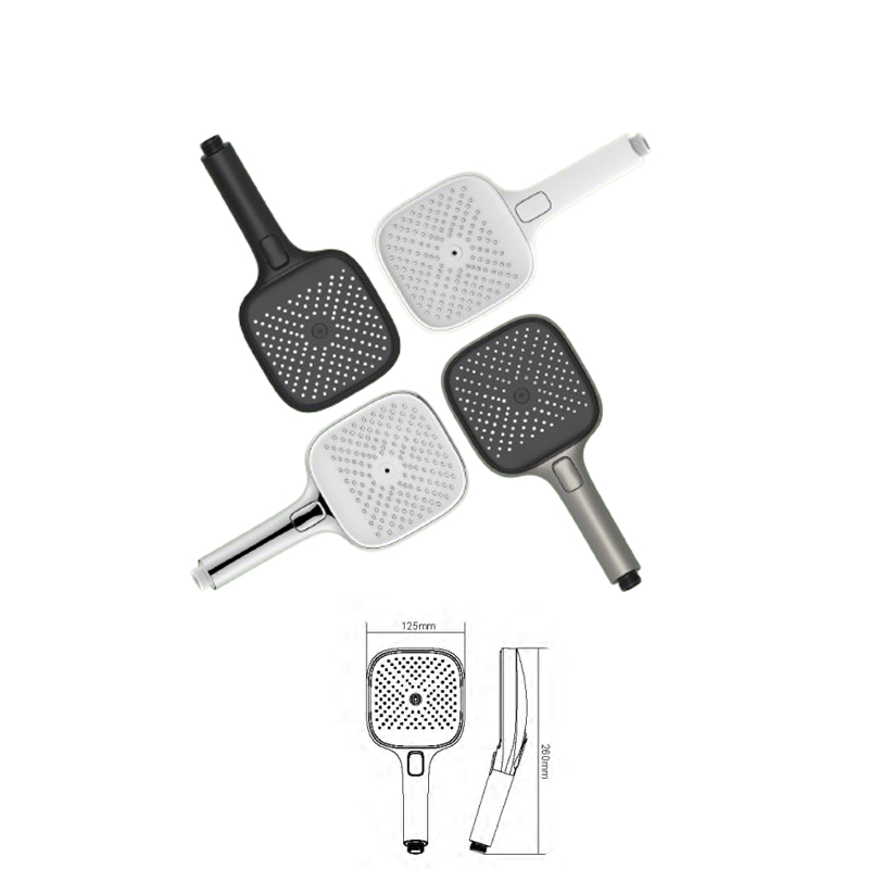 Eco-Friendly Handheld Square Shower Head with Anti-Clog Nozzles