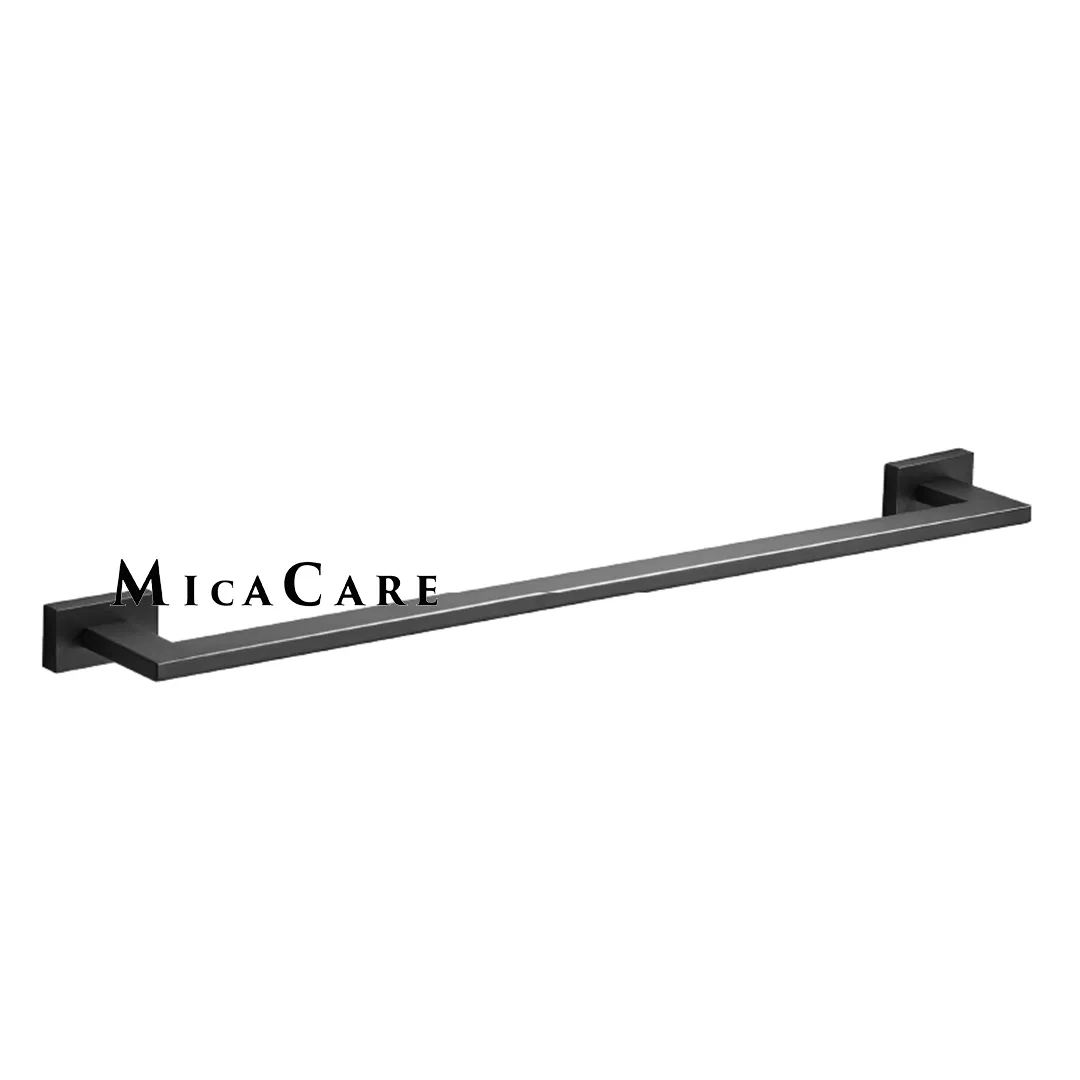 SS304 Black Hidden Installation Wall Mounted Towel Holder Rustproof Bathroom Fixture