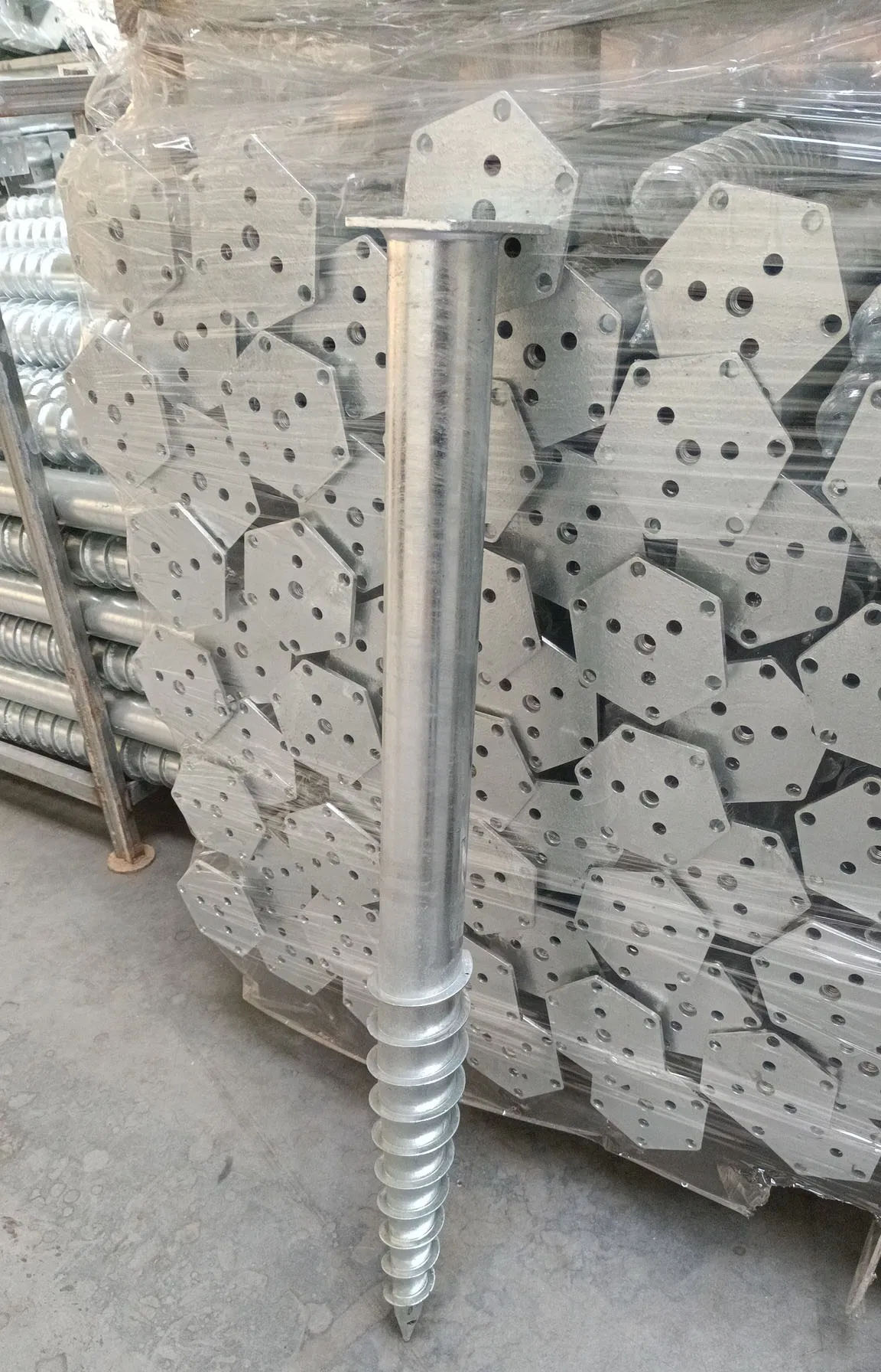 1200mm Heavy Duty Ground Screws Pile with Flange for Ground Solar System Mounting