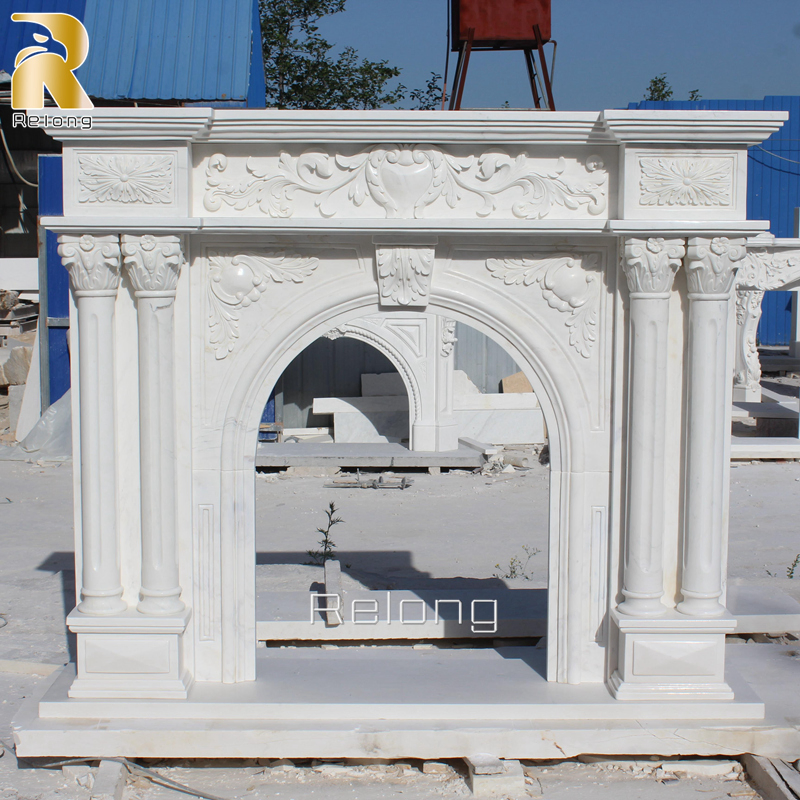 Wholesale Stone Carving Marble Fireplace Mantel for House Decoration