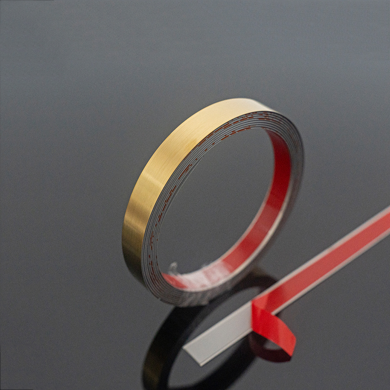Flexible Width Decorative Stainless Steel Adhesive Trim for Furniture Panels and Interior Finishing