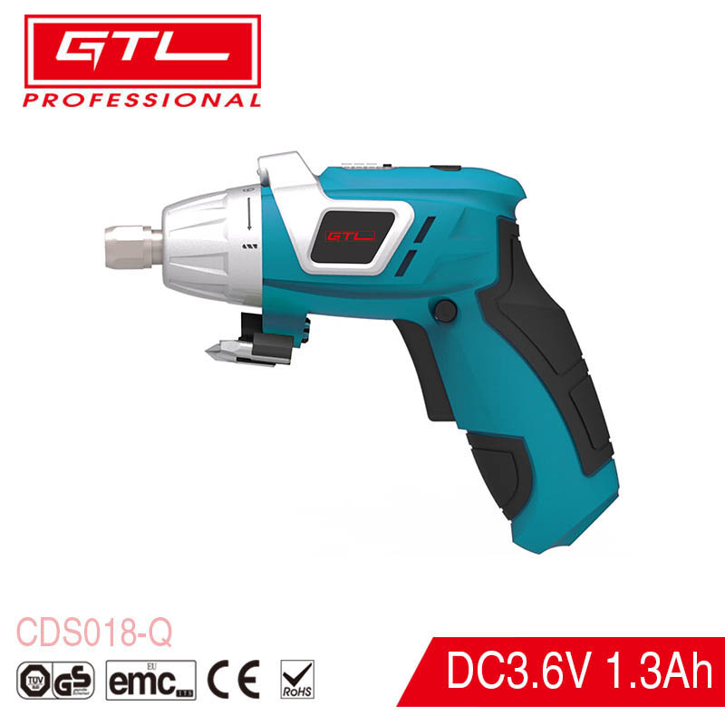 Cordless Electric Screwdriver 3.6V Rechargeable Power Screwdriver with Quick Release Head and LED Light (CDS018-Q)