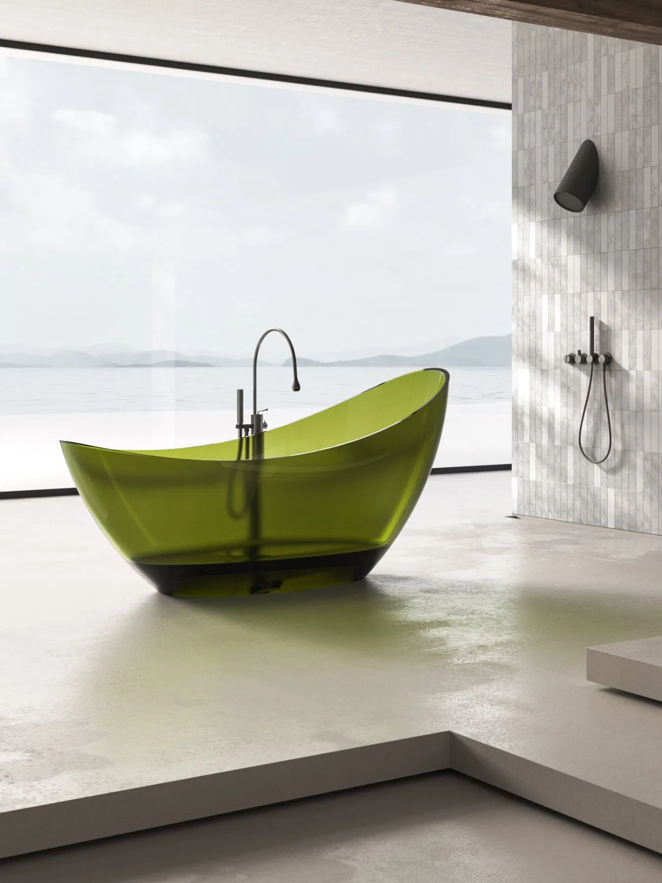 Прозрачная акриловая ванна с гидромассажем