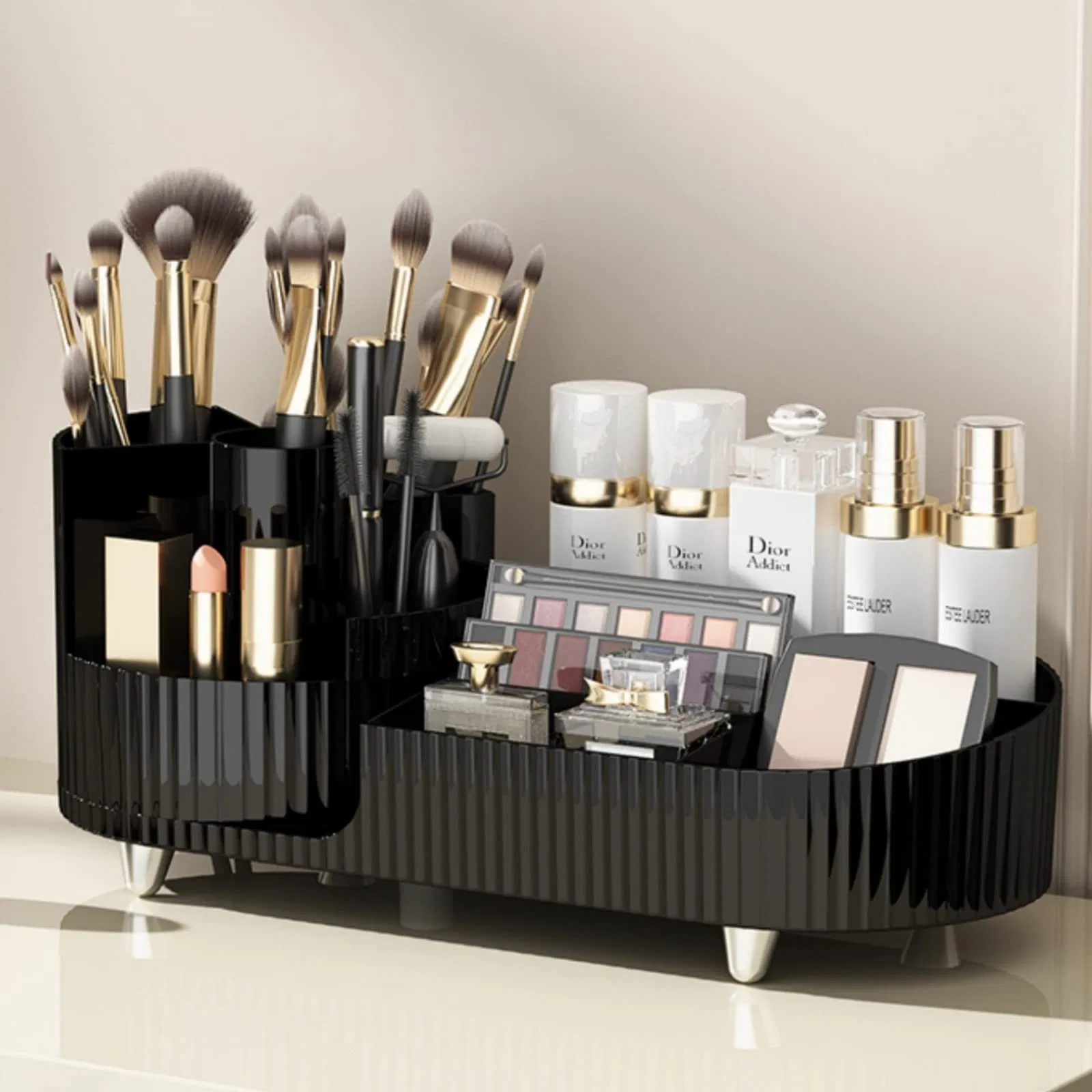 Rotating Makeup Organizer Large Capacity Cosmetic Display Case Easy to Hold