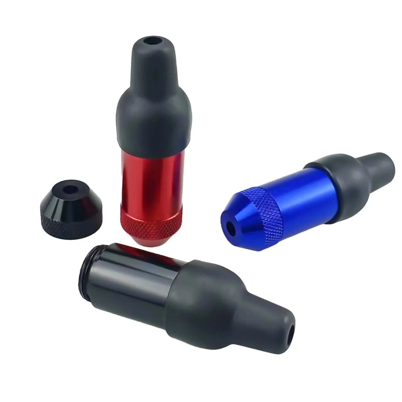 Carved Nipple Metal Smoking Pipe Tobacco Snuff Tube Hand Pipes Durable Rubber Mouth