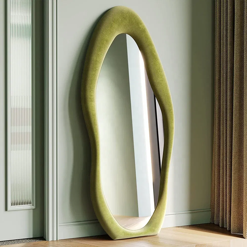 2024 New Fashion Wave Home Decoration Standing Full Body Full Length Mirror
