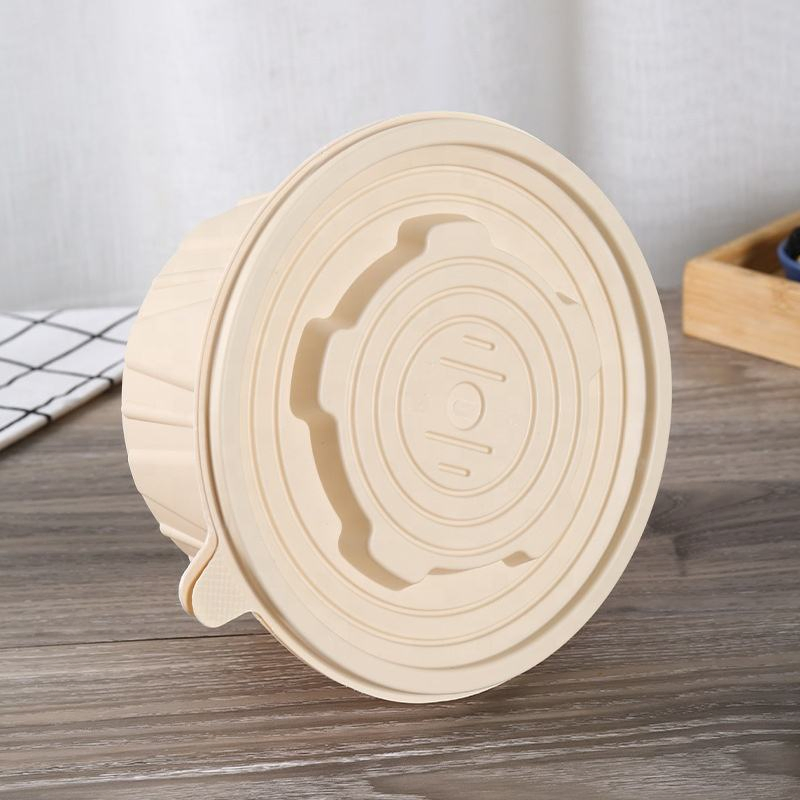 Round Disposable Cornstarch Soup Bowl with Lid
