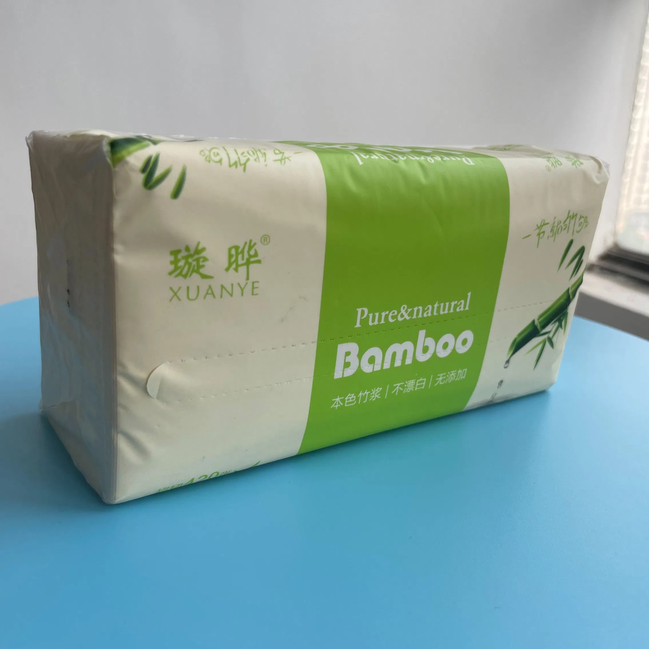 Custom 3/4 Ply Wood Pulp Embossing Soft Eco Skin-Friendly Unscented Strong Water Absorption Facial Paper Tissue