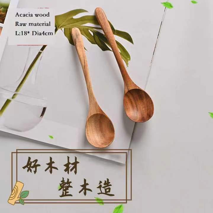 Wholesale Wooden Kitchen Utensil 18cm Wood Cutlery Spoon