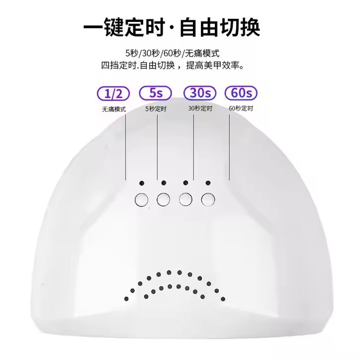 Nail Salon Gel Set Kit with UV LED Smart Nail Lamp for Manicure and Gel Polish Curing