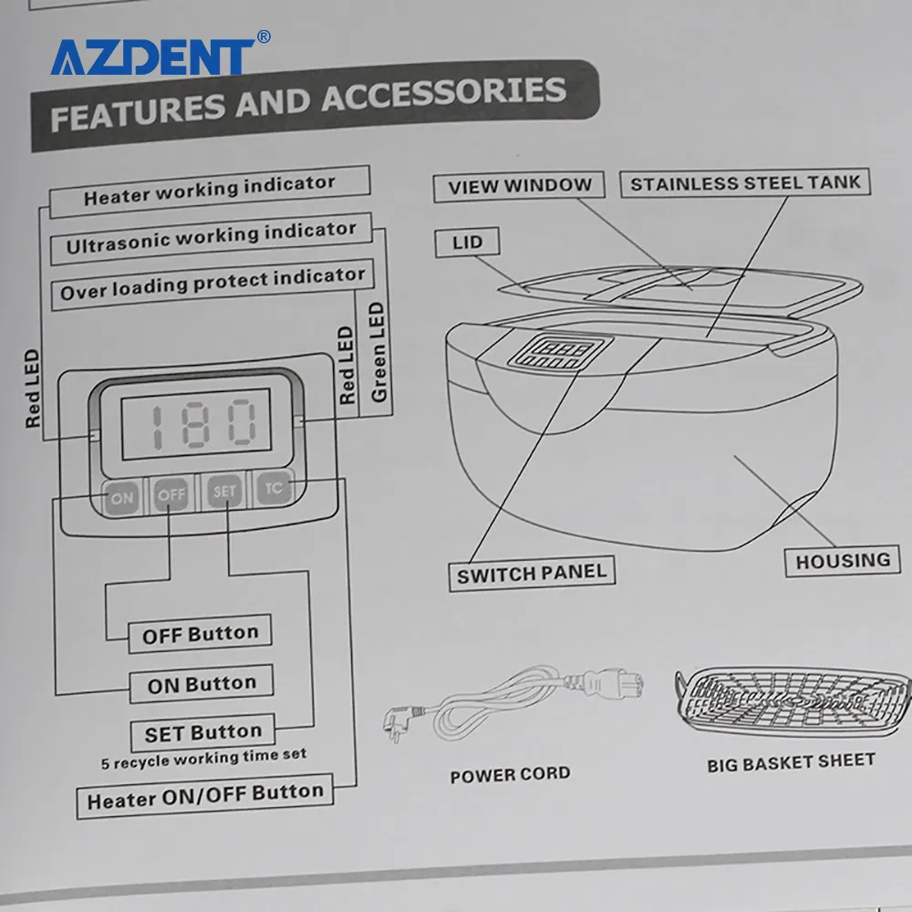 Great Cleaning Device Dental Lab Ultrasonic Washer Home Used Portable Ultrasonic Cleaner