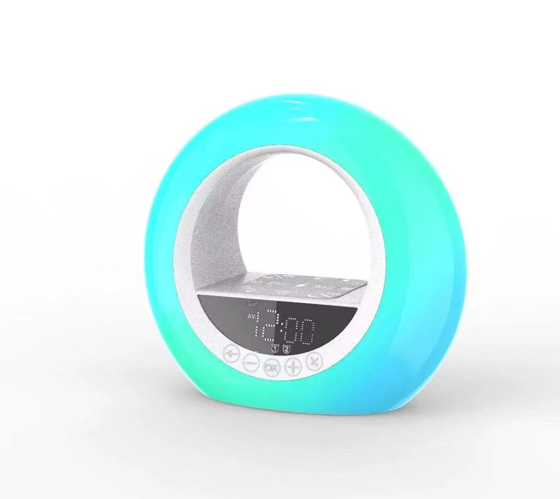 Smart Touch 16 Color Change Rainbow Night Light Sunrise Alarm Clock Wake up Light for Kids, Adults Bedrooms with FM Radio