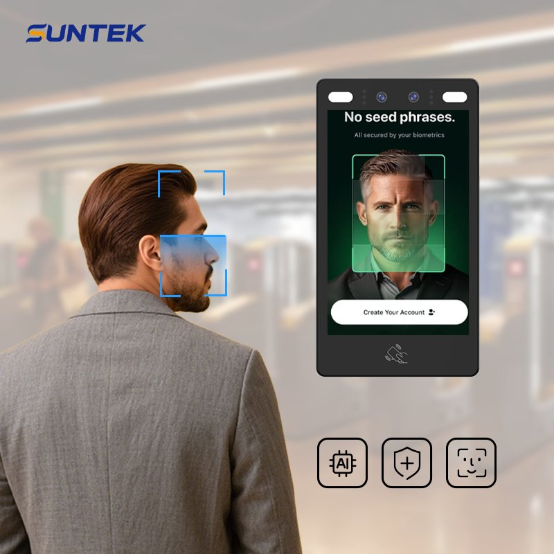 Suntek Ai-Driven 8 Inch Face ID Checker 2MP Face Recognition Reader & Controller Biometric Access Control