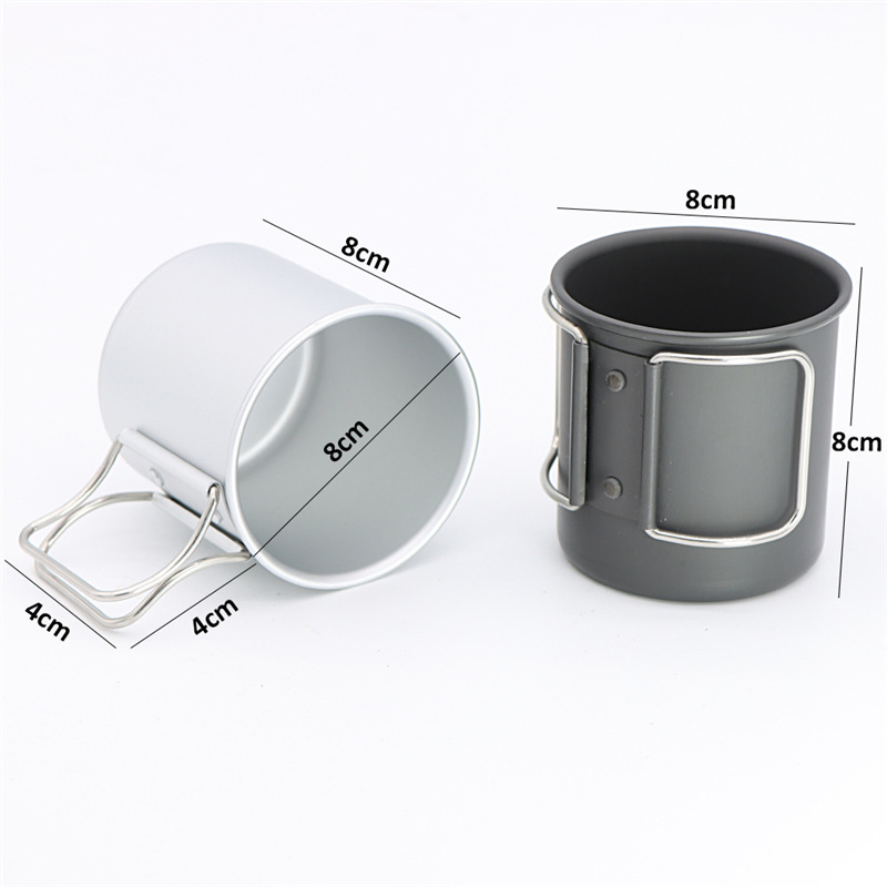 Aluminium Single Wall Mug with Folding Handle Hot Selling Outdoor Products Very Light