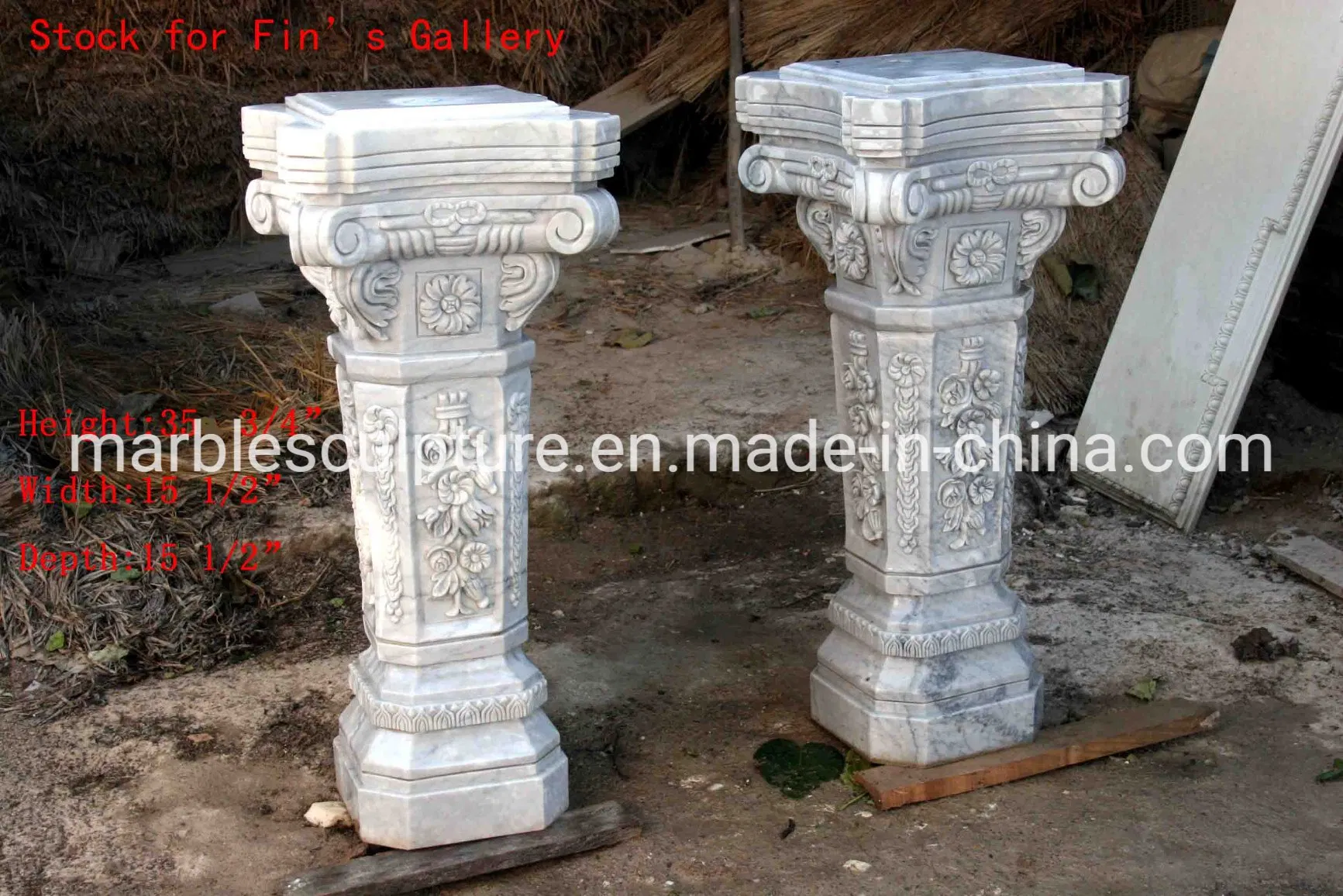 Garden Home Architectural Decorative Carved Stone Roman Pillars Marble Carving Greek Tapered Column Indoor Outdoor Decoration (SY-C006)