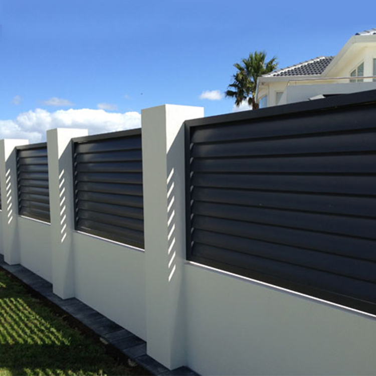 Custom Garden Aluminum Metal Fence Panel Outdoor Slat Fence Louver Fence