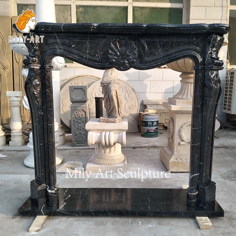 Hand-Caved Decorative Indoor French Fireplace Marble Fireplace for Home