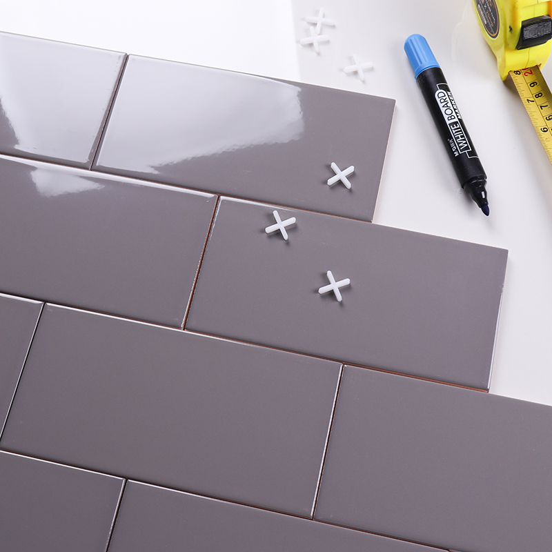 100X200mm Grey Wall Tile with Beveled Surface