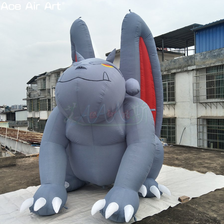 Giant Halloween Inflatable Gargoyle Decoration Bat Monster Character Statue