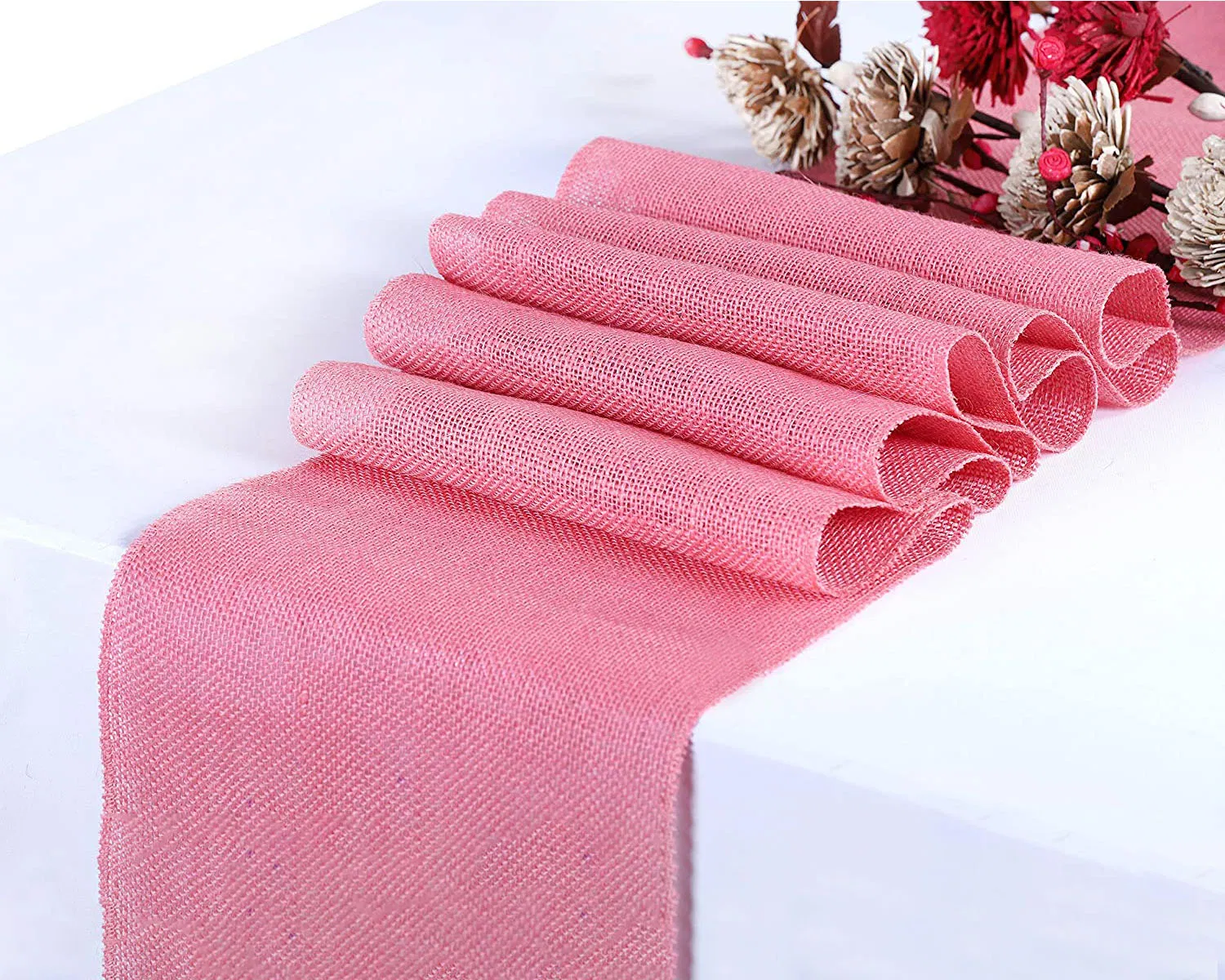 Coloured Woven Natural Fiber Burlap Table Runner