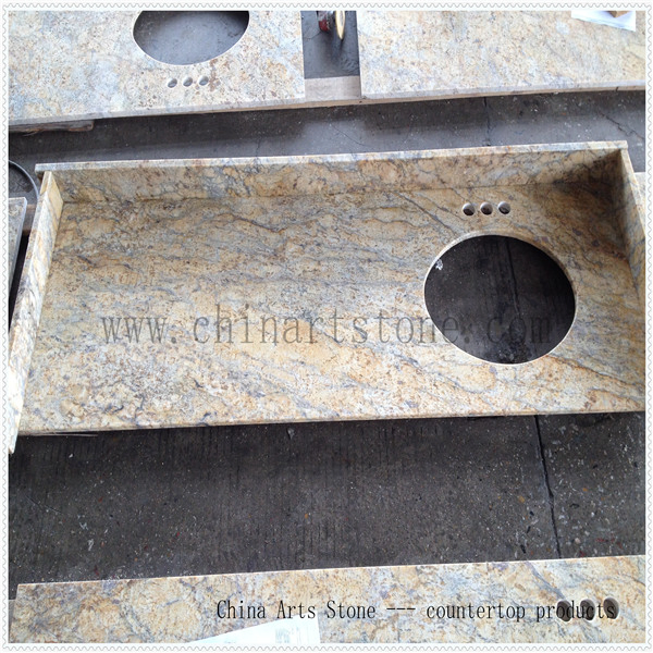 Chinese Golden Granite Bathroom Vanity Top Countertop