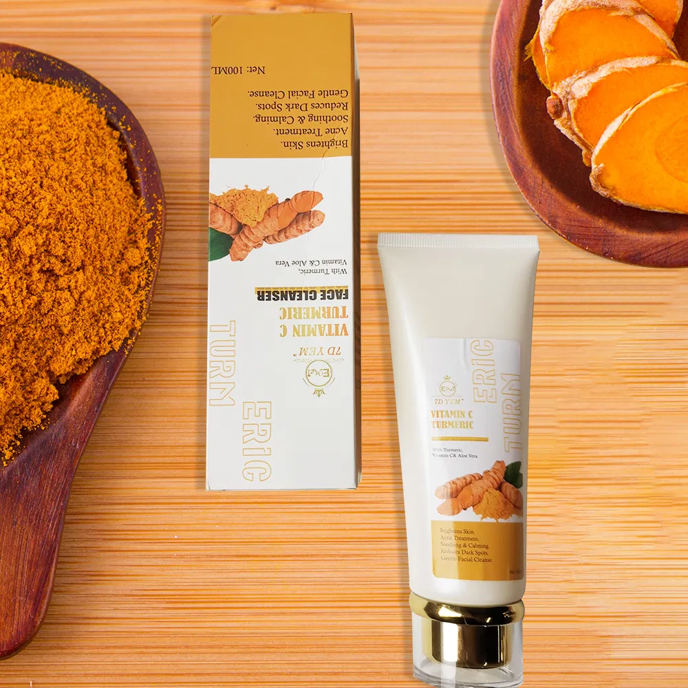 Self Owned Brand Turmeric Facial Cleanser Removing Acne Freckles Quick Cleaning Turmeric Face Wash Cleanser