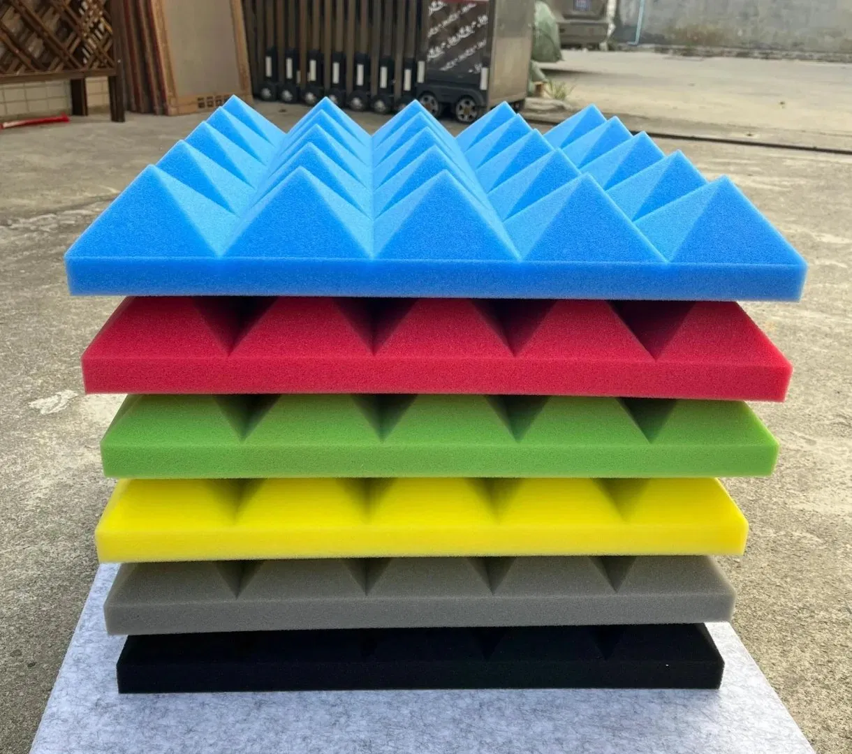 Expands Quickly Pyramid Soundproof Foam Fireproof Absorbing Noise Cancelling Acoust Panels for Movie Rooms, Games Rooms KTV Club