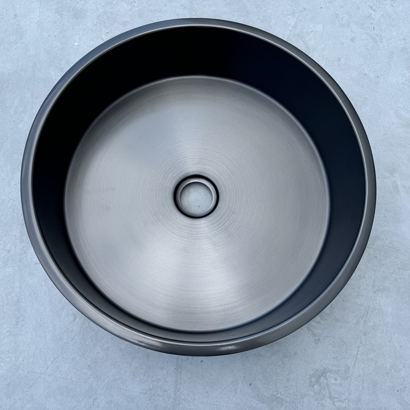 Stainless Steel Bathroom Basin Brushed Modern Luxury Round Sink Bathroom Wash Sink