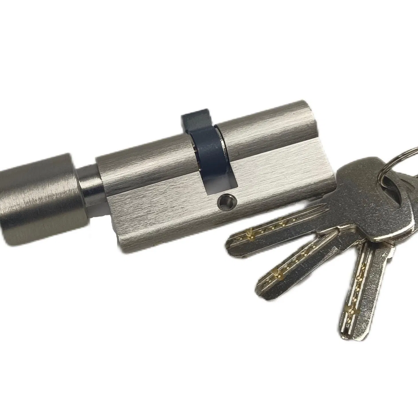 Zinc/Aluminum Shell Brass Core Knob Nickel Wire Drawing Surface Door Lock Cylinder