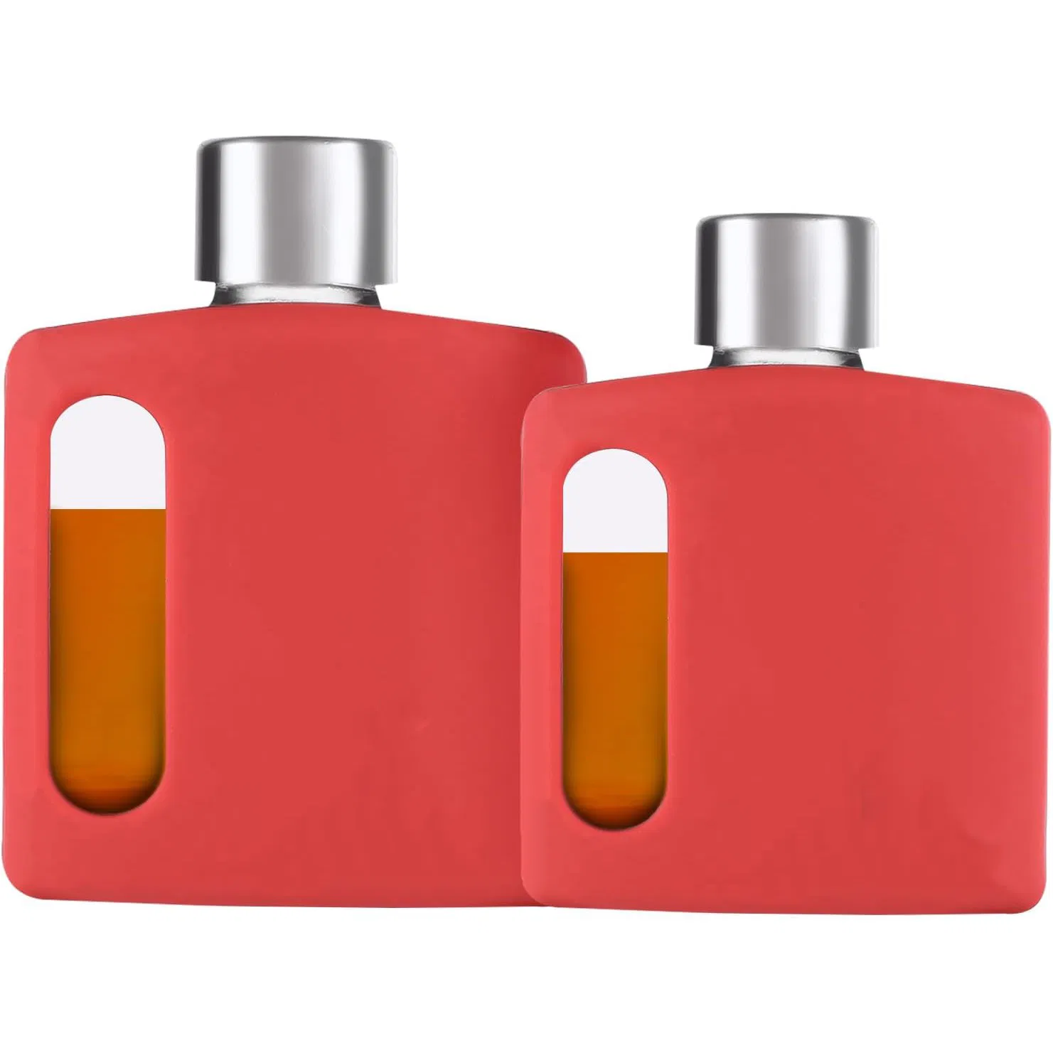 OEM ODM Personalised 100ml 240ml Glass Hip Flask with Shot Glass