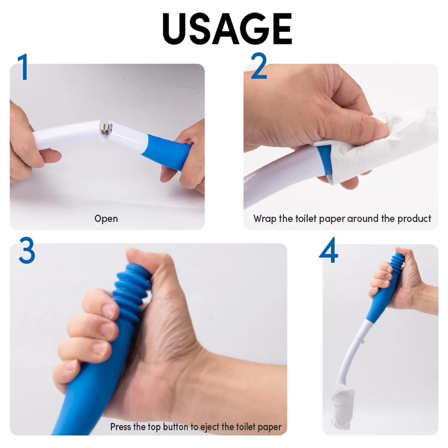 Toilet Tool Wiping Wand Bottom Bum Toilet Aids Tools Long Reach Comfort Wiping Aids Tool