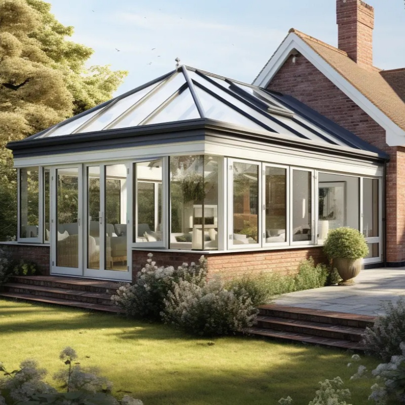 Barbeque Balcony Freestanding Sunroom Round Spherical Shape Triple Glass Panel Glass House