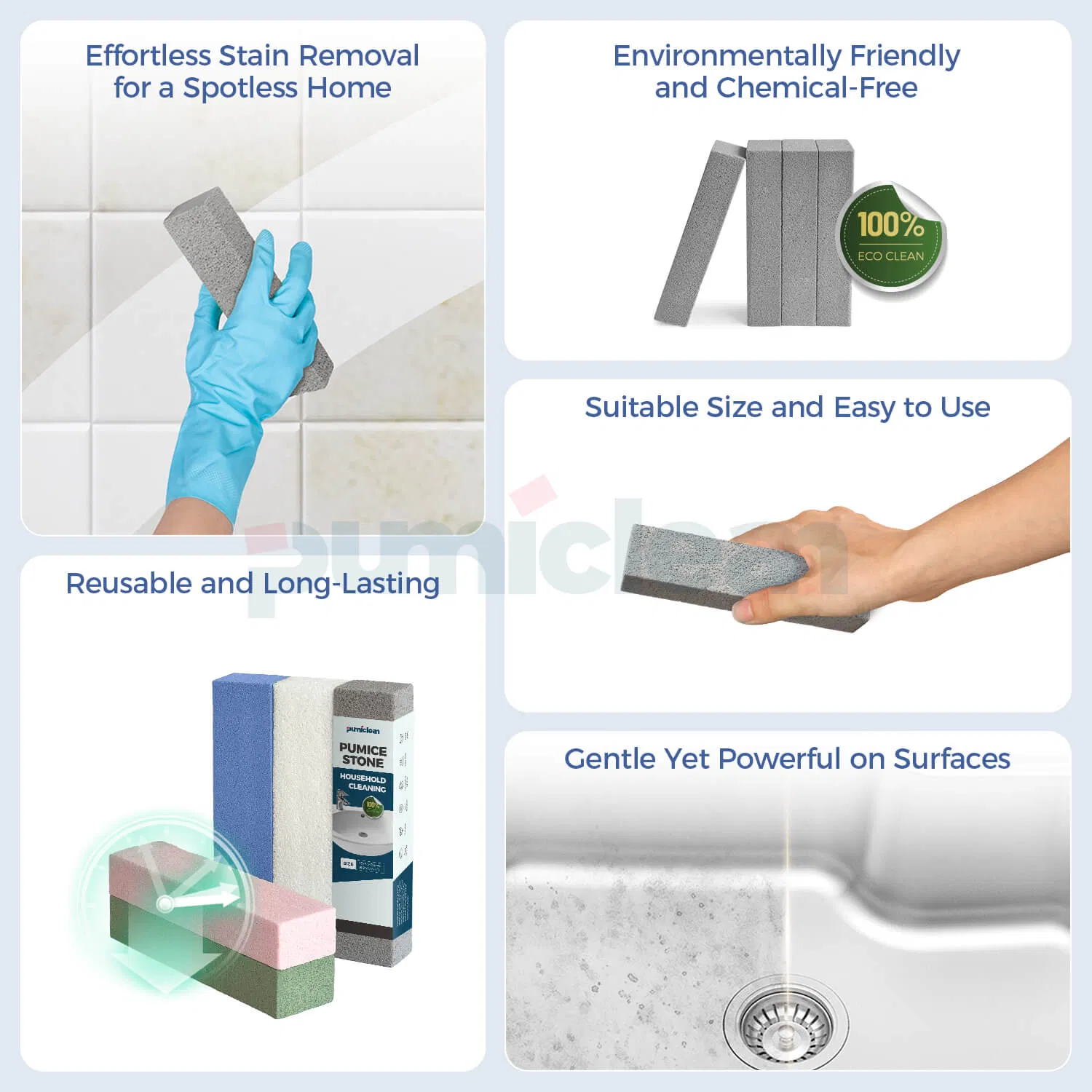 Eco Friendly Household Cleaning Pumice Stone Durable Odorless Surface Cleaner for Bathroom and Kitchen