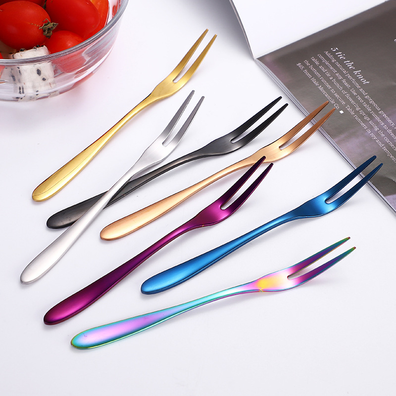 Stainless Steel Small Fork for Fruit Salad Moon Cake Dessert Appetizer Cutlery Fork
