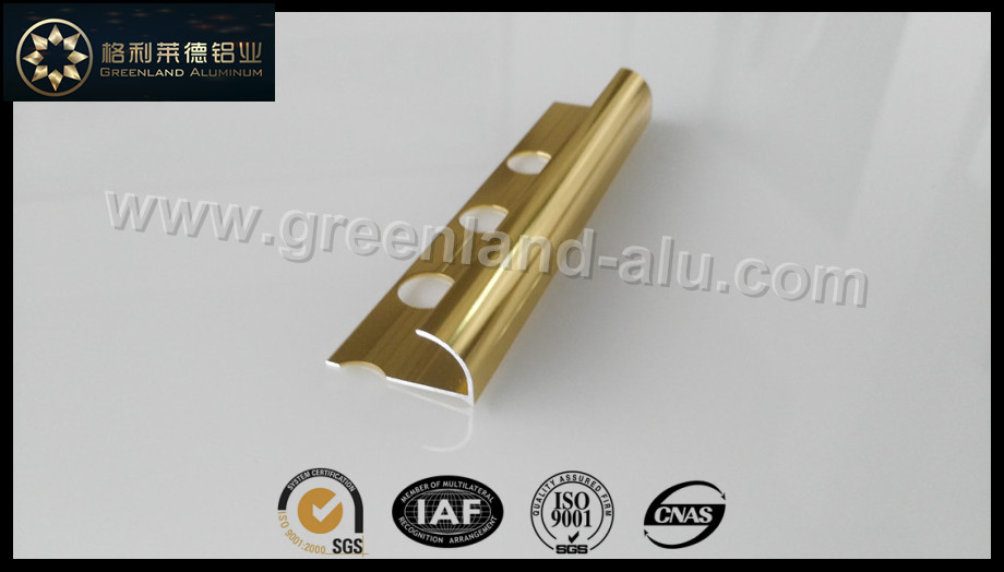 Matt Golden Aluminum Profile Round Corner Edge Trim10mm Height