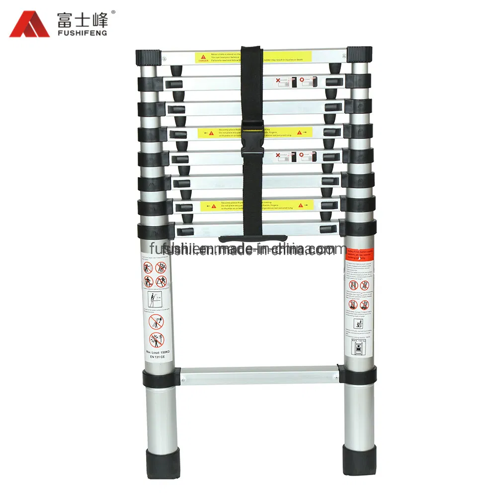 Aluminum Single Extendable Telescopic Ladder with 2m Height