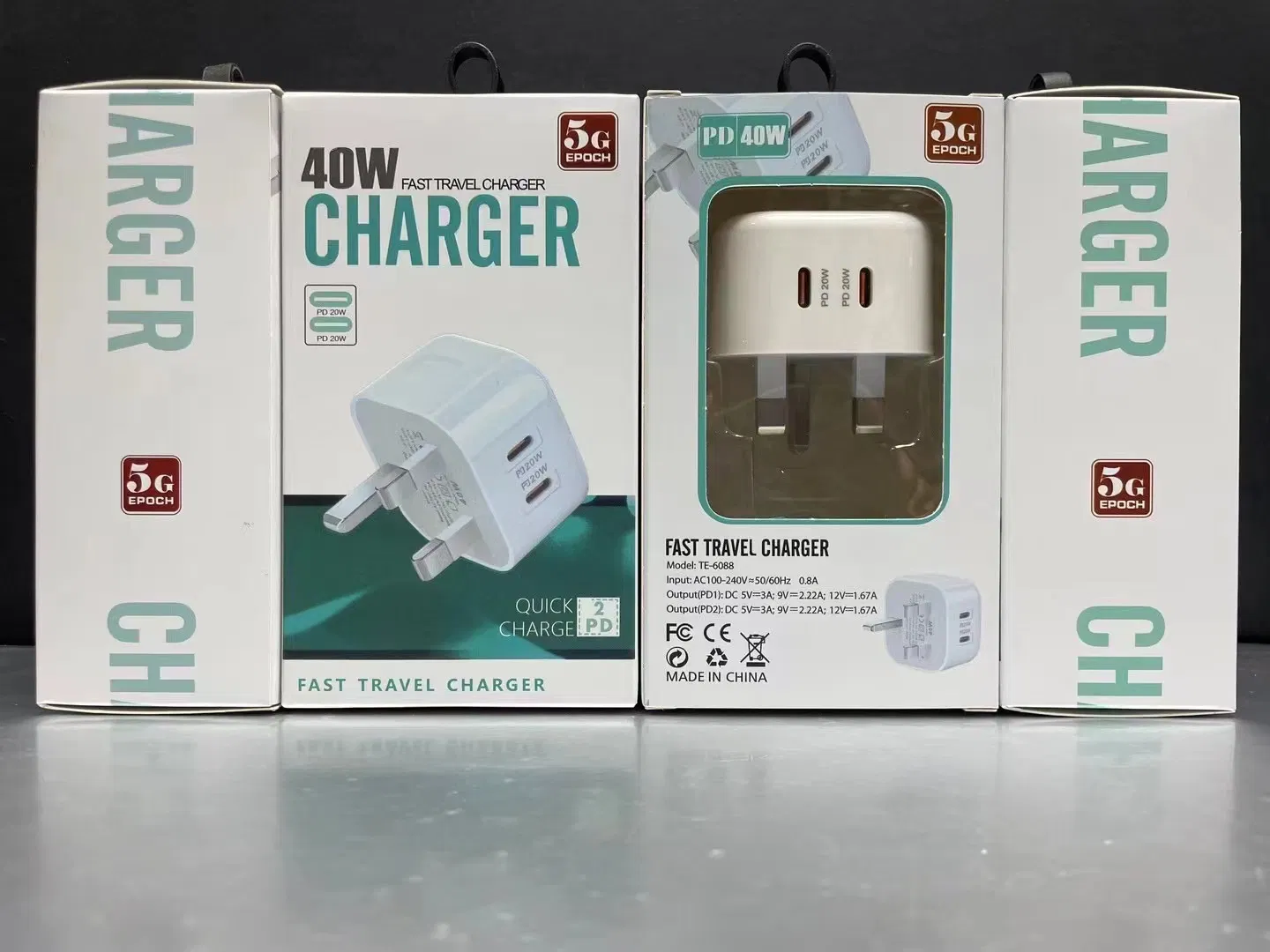 Быстрый дорожный зарядник 20W+20W PD для iPhone