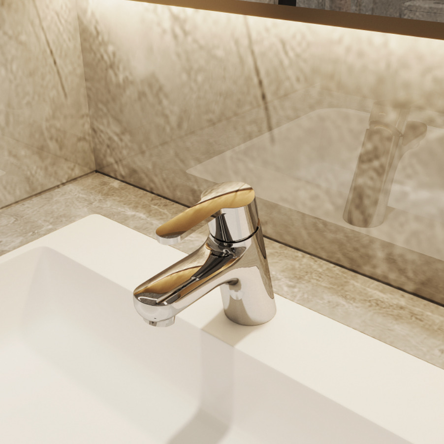 Manufacturers Wholesale Zinc Chromium Faucet Hand Basin Set Hot and Cold Bathroom Faucets