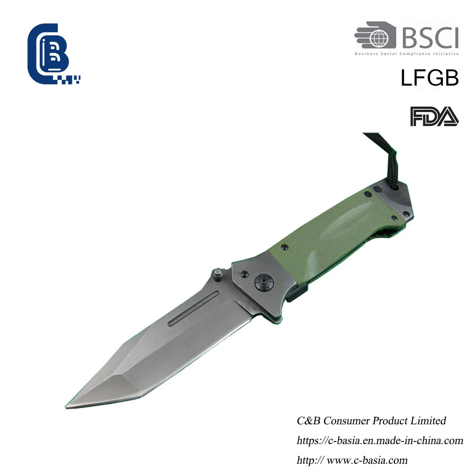 5 Inch Heavy-Duty Folding Tactical Knife - Titanium-Plated Grey Pocket Survival Cutter