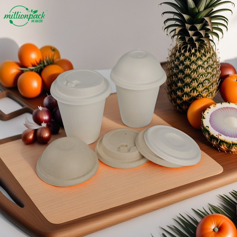 Эко-чашка из багассы с быстросохнущим покрытием для отелей