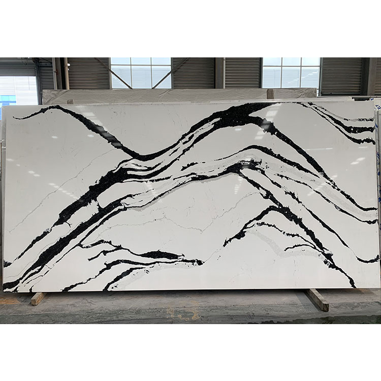 Precut Laurant Gold Black Marble Veins Quartz Countertop Kitchen Black Quartz Slab