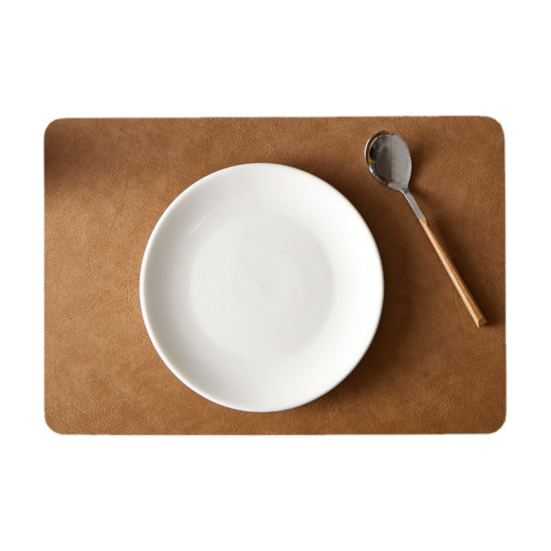 Table Mat - Faux Leather Waterproof Dinner PVC Placemats for Dining Room, Coffee Table, Desk, Bar, Easy to Wipe off, Heat & Stain Resistant
