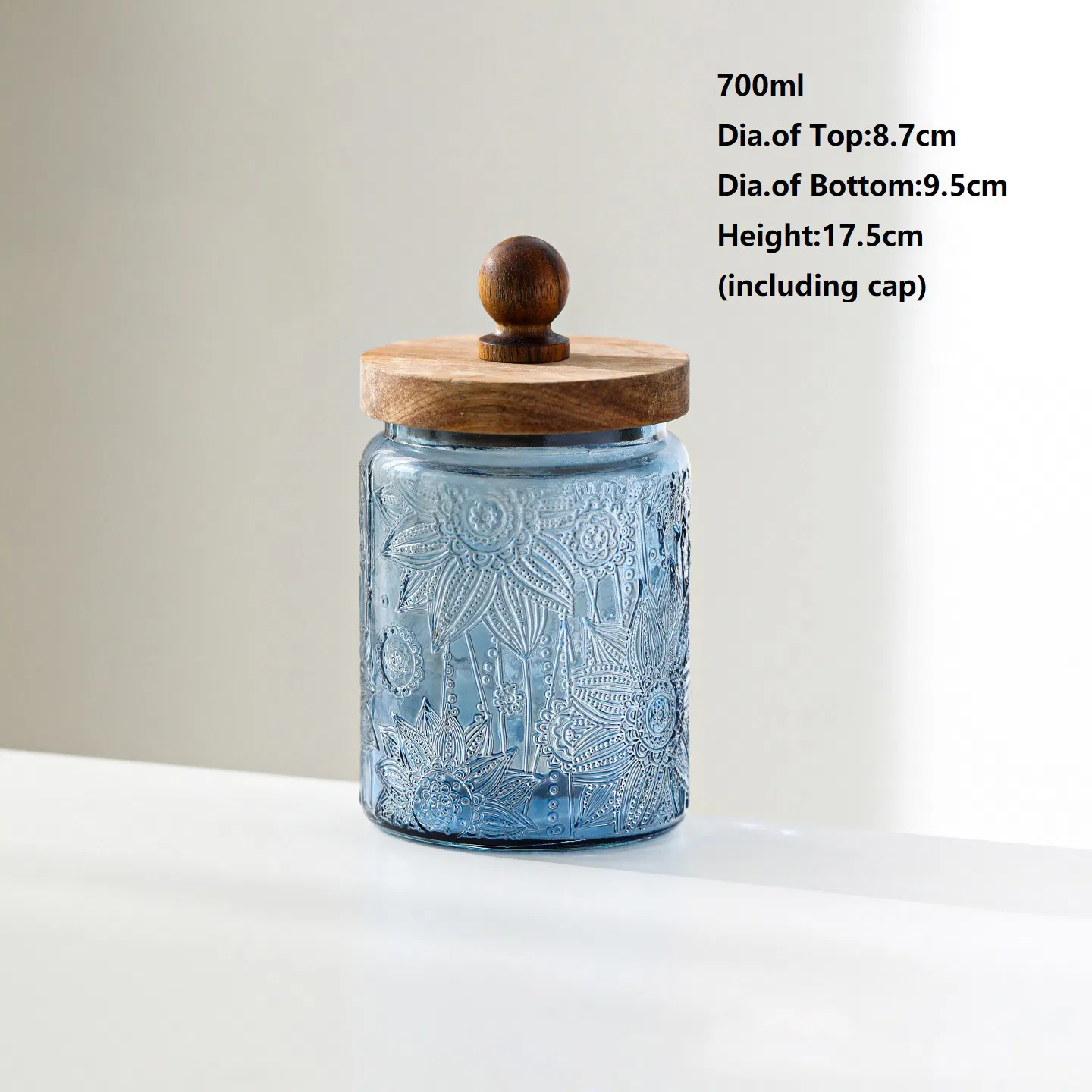 700ml 1000ml Custom Glass Sealed Jar with Wooden Lid Tea Coffee Sealed Jar Nut Food Storage Jar Can Be Reused