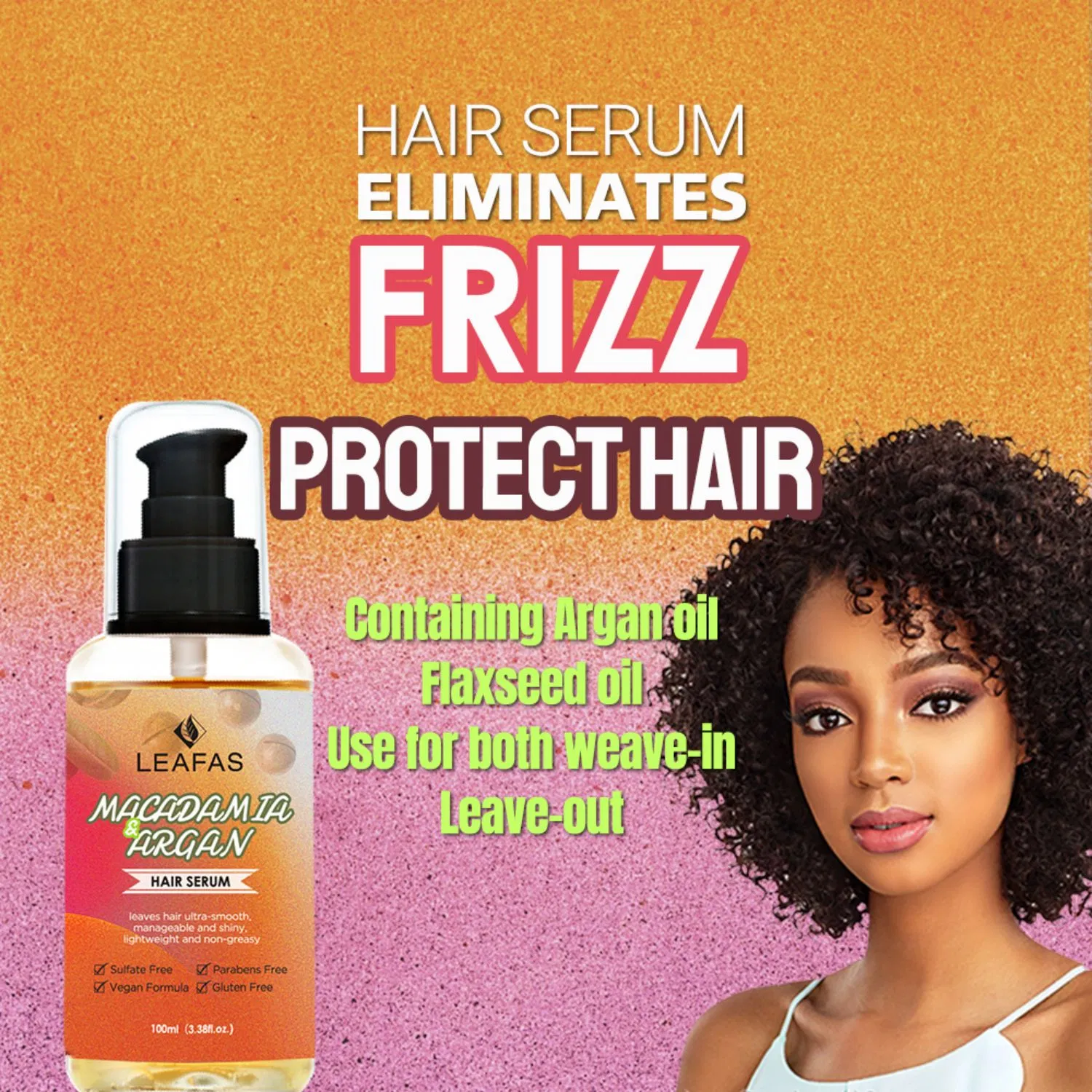 Private Label Argan Oil Moisturizing Repair Hair Serum
