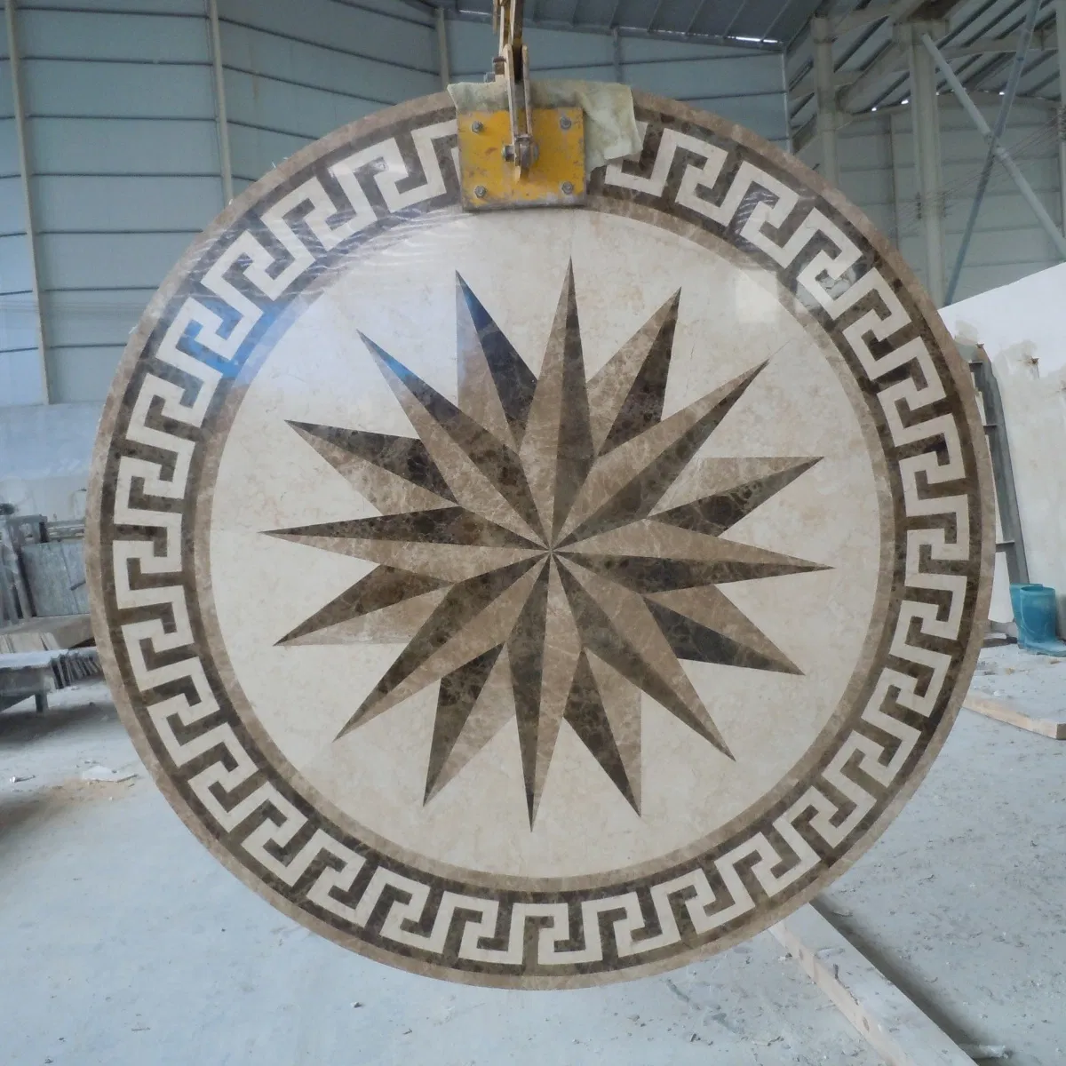 Decoration Material Marble Beige & Brown Pattern Tile/Waterjet Flooring