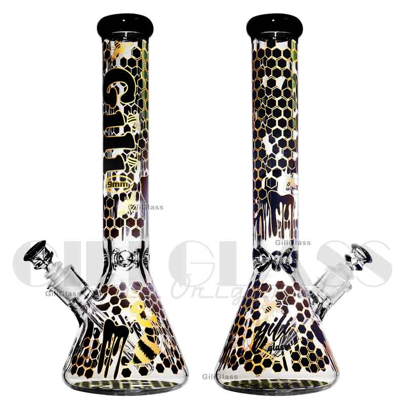 Gili-568+ Giliglass 15 Inches New Hookah Octopus Decals Design Smoking Glass Water Beaker Pipe